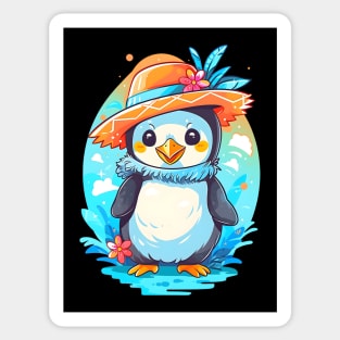 Tropical Penguin Lovers Sticker